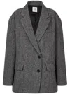 Studio Tomboy Herringbone-pattern Blazer In Black