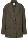 Studio Tomboy Herringbone-pattern Blazer In Green