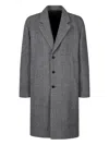 Studio Tomboy Herringbone-pattern Wool Coat In Gray