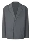Studio Tomboy Hidden-button Blazer In Gray