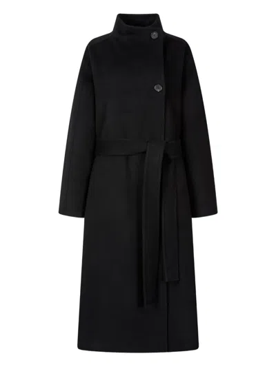 Studio Tomboy High-neck Belted Coat In Animal Print