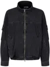 Studio Tomboy High-neck Denim Bomber Jacket In Black