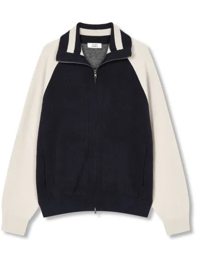 Studio Tomboy High-neck Zip-front Cardigan In Blue