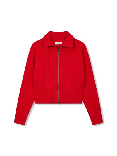 Studio Tomboy High-neck Zip-up Cardigan In 红色