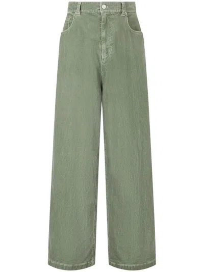 Studio Tomboy High-waist Corduroy Pants In 绿色