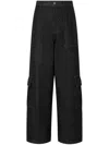Studio Tomboy High-waist Denim Cargo Pants In Black