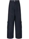 Studio Tomboy High-waist Denim Cargo Pants In Blue