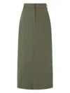 Studio Tomboy High-waisted Midi Skirt In Green