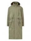 Studio Tomboy Hooded Drawstring Coat In Green
