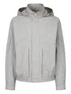 Studio Tomboy Hooded Drawstring Jacket In Gray