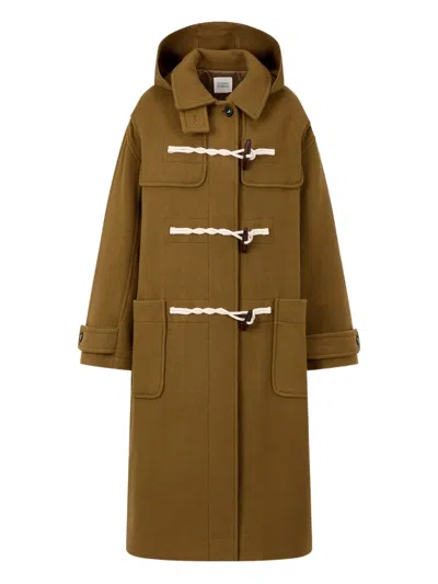 Studio Tomboy Hooded Duffle Coat In Green