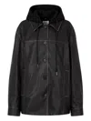 Studio Tomboy Hooded Faux-leather Jacket In Brown