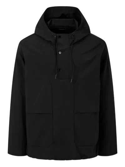 Studio Tomboy Hooded Panelled Pullover Jacket In Black