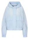 Studio Tomboy Hooded Pocket Cropped Jacket In Blue