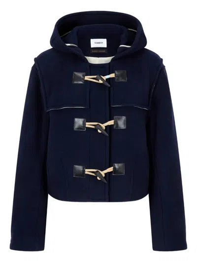 Studio Tomboy Hooded Toggle Jacket In Blue