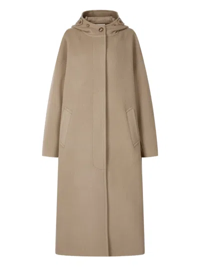Studio Tomboy Hooded Wool Coat In Neutral