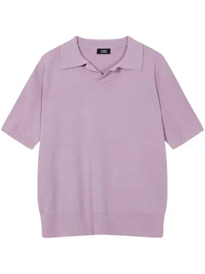 Studio Tomboy Knitted Polo T-shirt In Purple