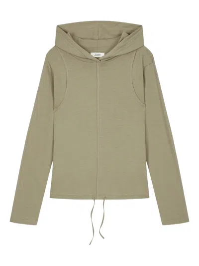 Studio Tomboy Layered-effect Hoodie In Green