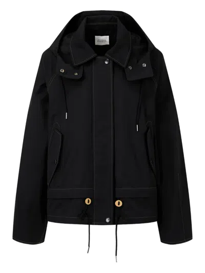 Studio Tomboy Layered Hooded Jacket In Black
