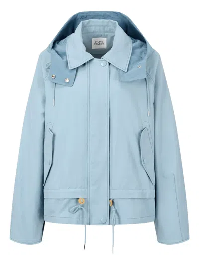 Studio Tomboy Layered Hooded Jacket In Blue