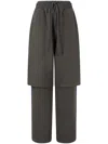 Studio Tomboy Layered Pigment Trousers In Grey