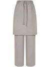 Studio Tomboy Layered Skirt Trousers In Grey