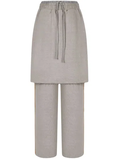 Studio Tomboy Layered Skirt Trousers In Grey