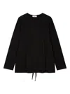 Studio Tomboy Layered Wrap-design Long-sleeve T-shirt In Black