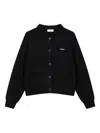 Studio Tomboy Logo-embroidered Button-front Cardigan In Black