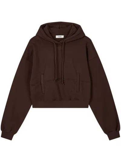 Studio Tomboy Logo-embroidered Hoodie In Brown