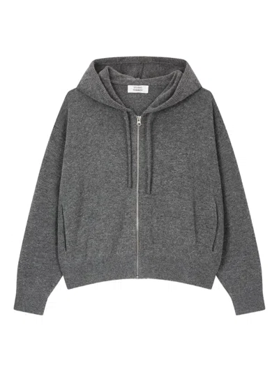 Studio Tomboy Logo-embroidered Zip-up Hoodie In Gray