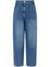 Studio Tomboy Logo-patch Wide-leg Jeans In Blue