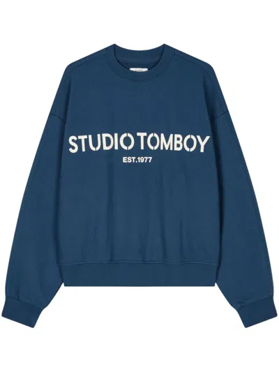 Studio Tomboy Logo-print Sweatshirt In Blue