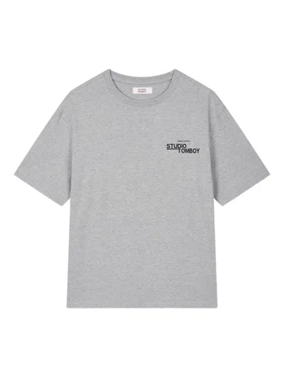 Studio Tomboy Logo-print T-shirt In Gray