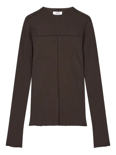 Studio Tomboy Long-sleeve Corduroy T-shirt In Brown