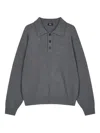 Studio Tomboy Long-sleeve Polo Shirt In Gray