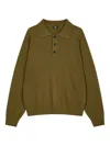 Studio Tomboy Long-sleeve Polo Shirt In Green