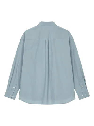 Studio Tomboy Long-sleeved Cotton Shirt In Blue
