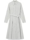Studio Tomboy Long-sleeved Pleated Shirt Dress In Grey