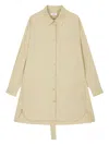 Studio Tomboy Longline Button-up Shirtdress In Neutrals