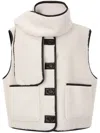 Studio Tomboy Muffler-set Shearling Vest In White