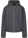 Studio Tomboy Neoprene Hooded Jacket In Grey