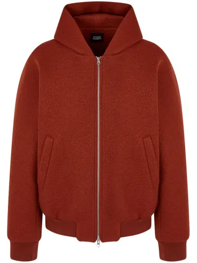 Studio Tomboy Neoprene Zip-up Jacket In Orange