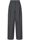 Studio Tomboy One-tuck Cotton Trousers In Grey