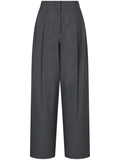Studio Tomboy One-tuck Cotton Trousers In Grey