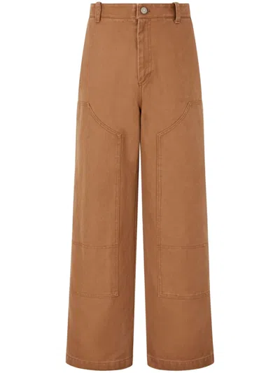 Studio Tomboy Oversized Pocket Cotton Pants In 褐色