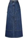 Studio Tomboy Panelled Denim Maxi Skirt In Blue