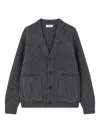 Studio Tomboy Patch Pocket Cardigan In Gray