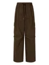 Studio Tomboy Patch-pocket Drawstring Cargo Trousers In Brown