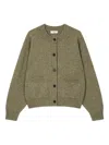 Studio Tomboy Patch-pocket Speckled Cardigan In Neutral